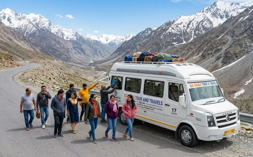 17 seater Tempo Traveller on rent in Delhi with AC and pushback seating